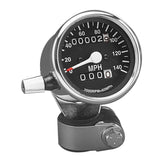 Custom Chrome Mini Speedometer with 2:1 Ratio 140MPH Black Face Fit For Harley Sportster 54-72